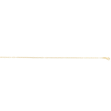 14K Yellow Gold 1.2mm Paperclip 20 Necklace with Lobster  Clasp.